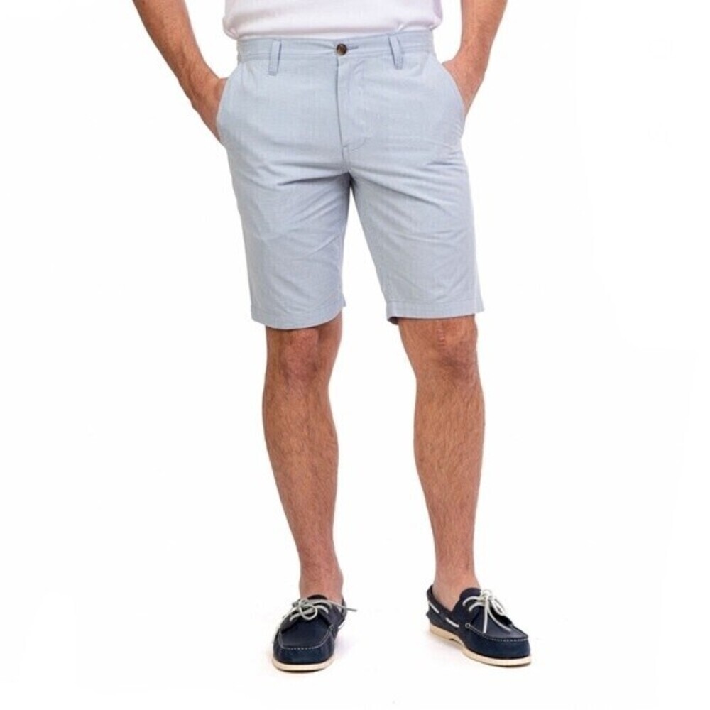 Men's polo sky blue short big hartford flat pockets cotton plus Size W 46.
